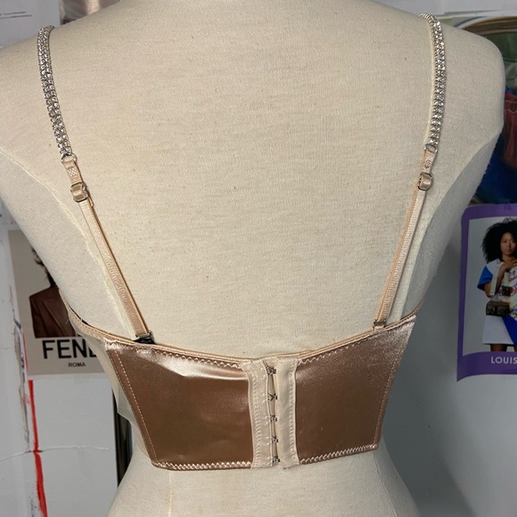 Night club top taupe Silk with open back with rhinestone suspenders.
Foreever21 - Picture 2 of 3